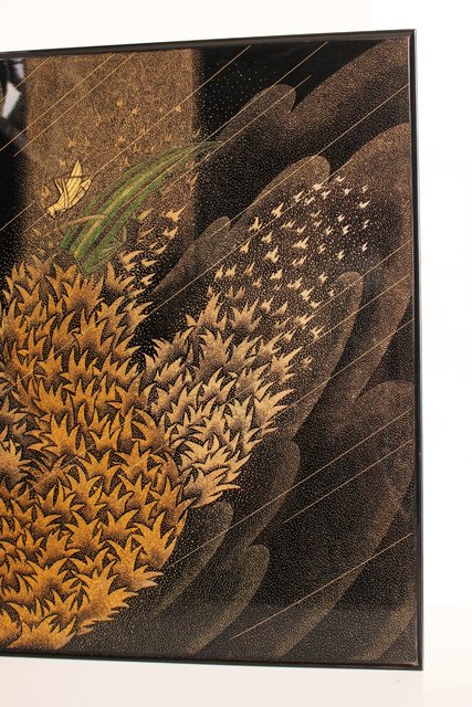 角野岩次 輪島塗沈金漏れ日盤 S2853｜骨董店 のびる 古美術 骨董 和風