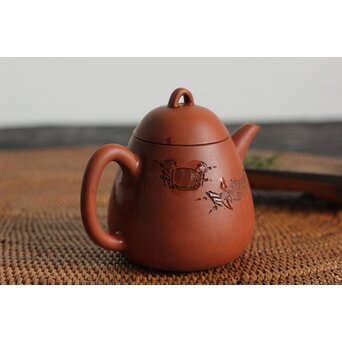 二代 山田常山 蟹図 常滑朱泥茶壷/急須/茶壺 P105｜骨董店 のびる 古