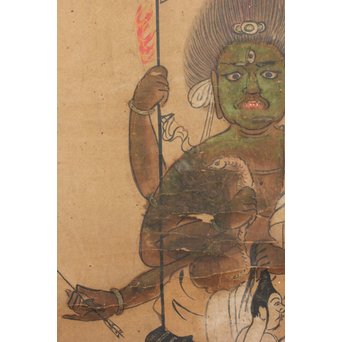 仏画 青面金剛像 掛軸 Z198｜骨董店 のびる 古美術 骨董 和風建具 蔵戸