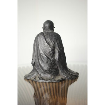 所載品 鋳師 北原三佳 良寛和尚坐像 M301｜骨董店 のびる 古美術 骨董