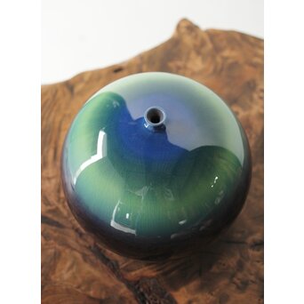 人間国宝 三代徳田正彦/八十吉 九谷彩釉壺 共箱 P348｜骨董店 のびる