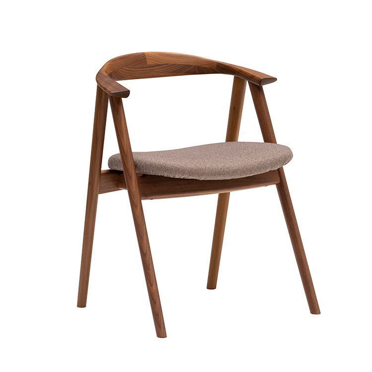 ショートアームチェア CW7601 ブラウン ウォールナットナチュラル 通販