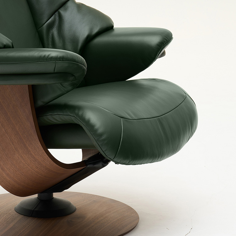 リクライニングチェア(M) RU7350 ダークグリーン ウォールナット