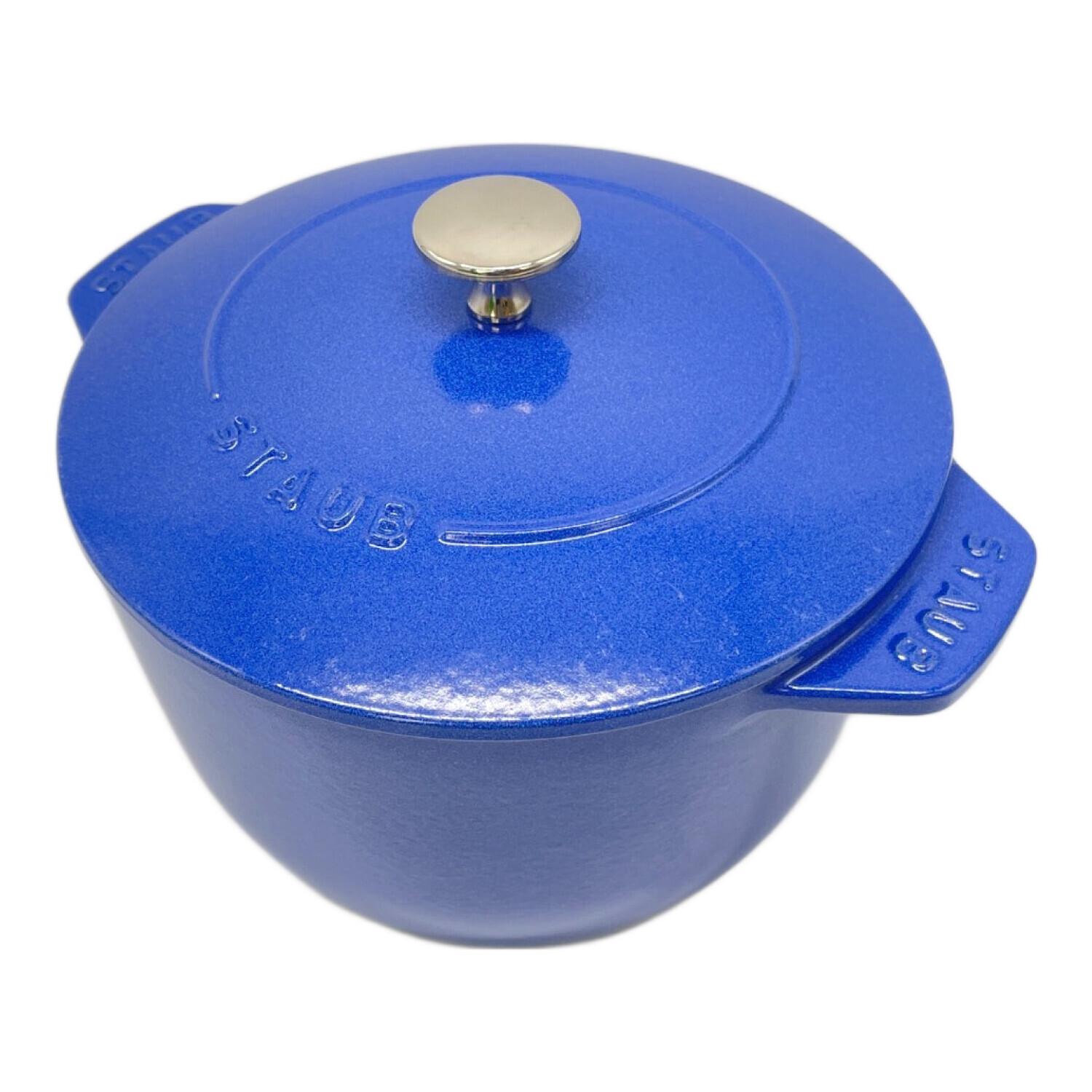 STAUB 鋳鉄 2000年代ヴィンテージ両手鍋 ロイヤルブルー限定色24cm