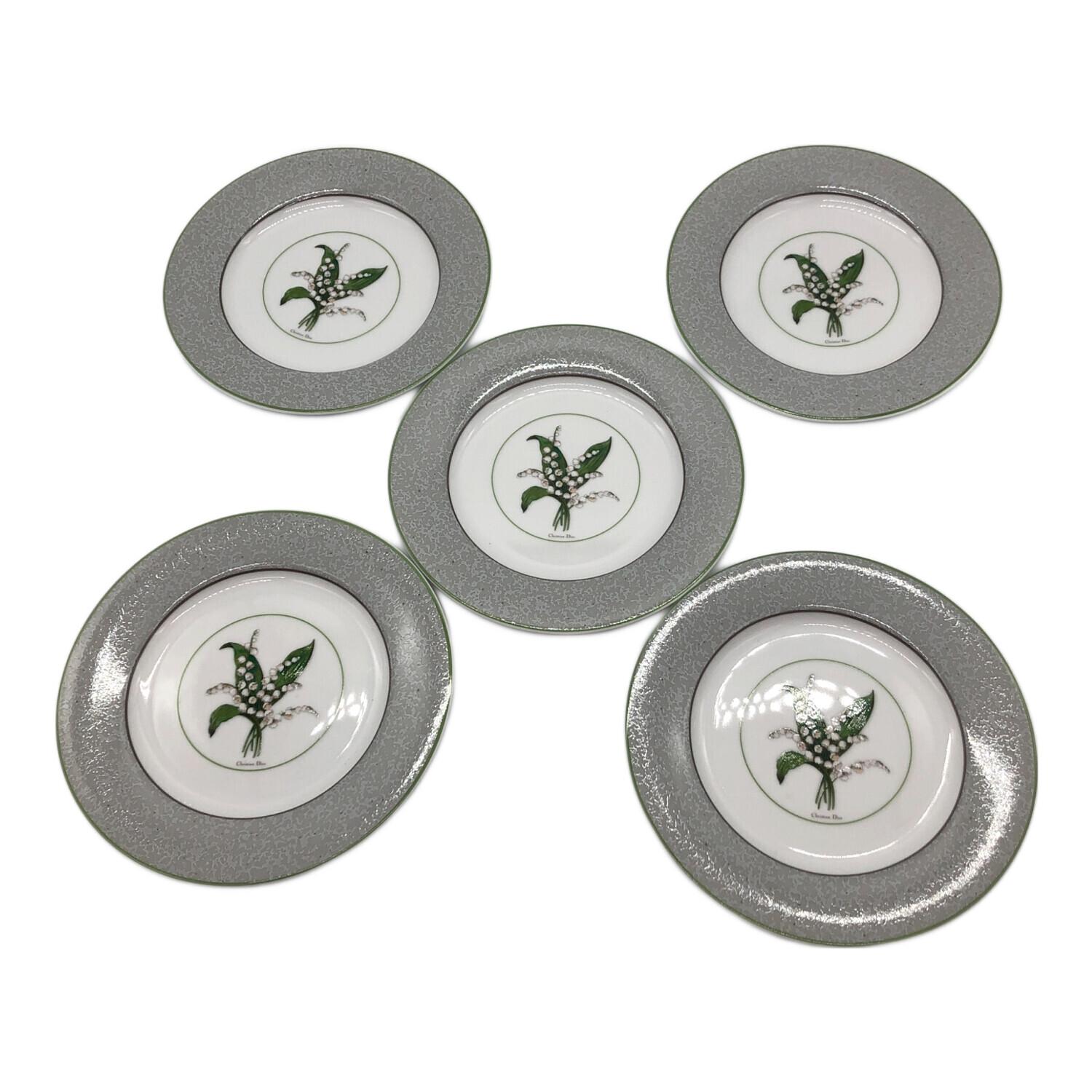 Christian Dior ミリラフォーレ 鈴蘭 スープ 皿 19cm 5枚組 Christian