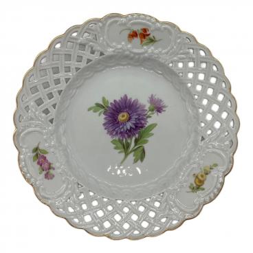 Meissen (マイセン) 透かしプレート ヨゴレ有 ベーシックフラワー