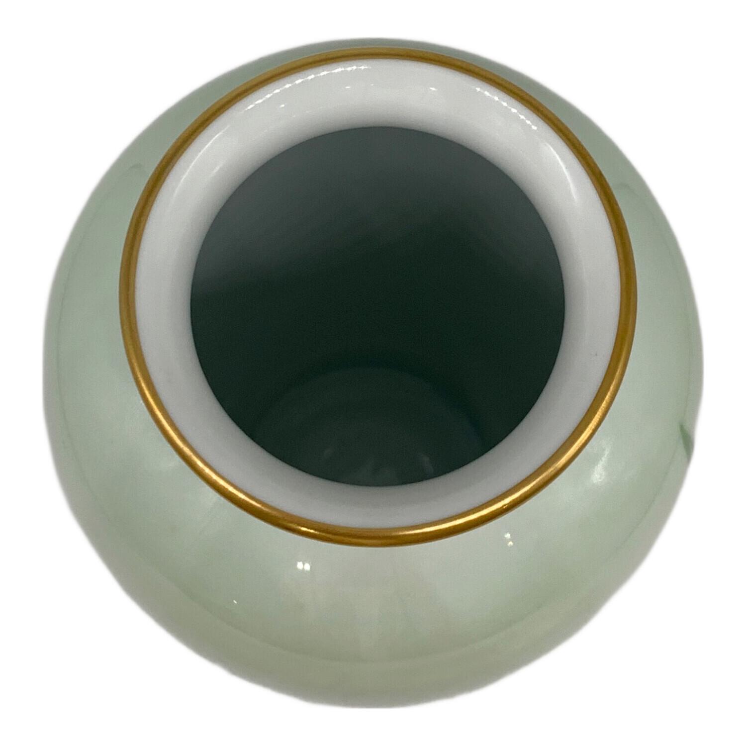 深川製磁 (フカガワセイジ) 花瓶 あやめ 色絵彩磁 ブルー｜トレファク