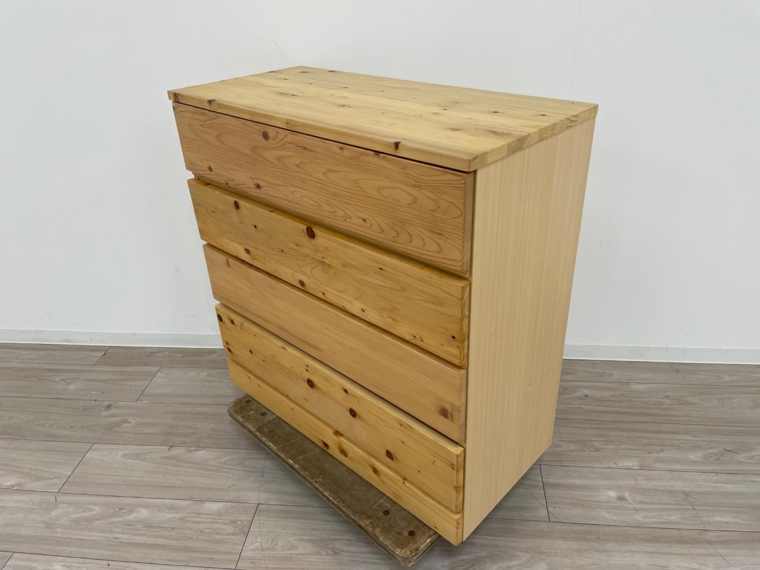 無印良品 (ムジルシリョウヒン) 4段チェスト ナチュラル 241 パイン材