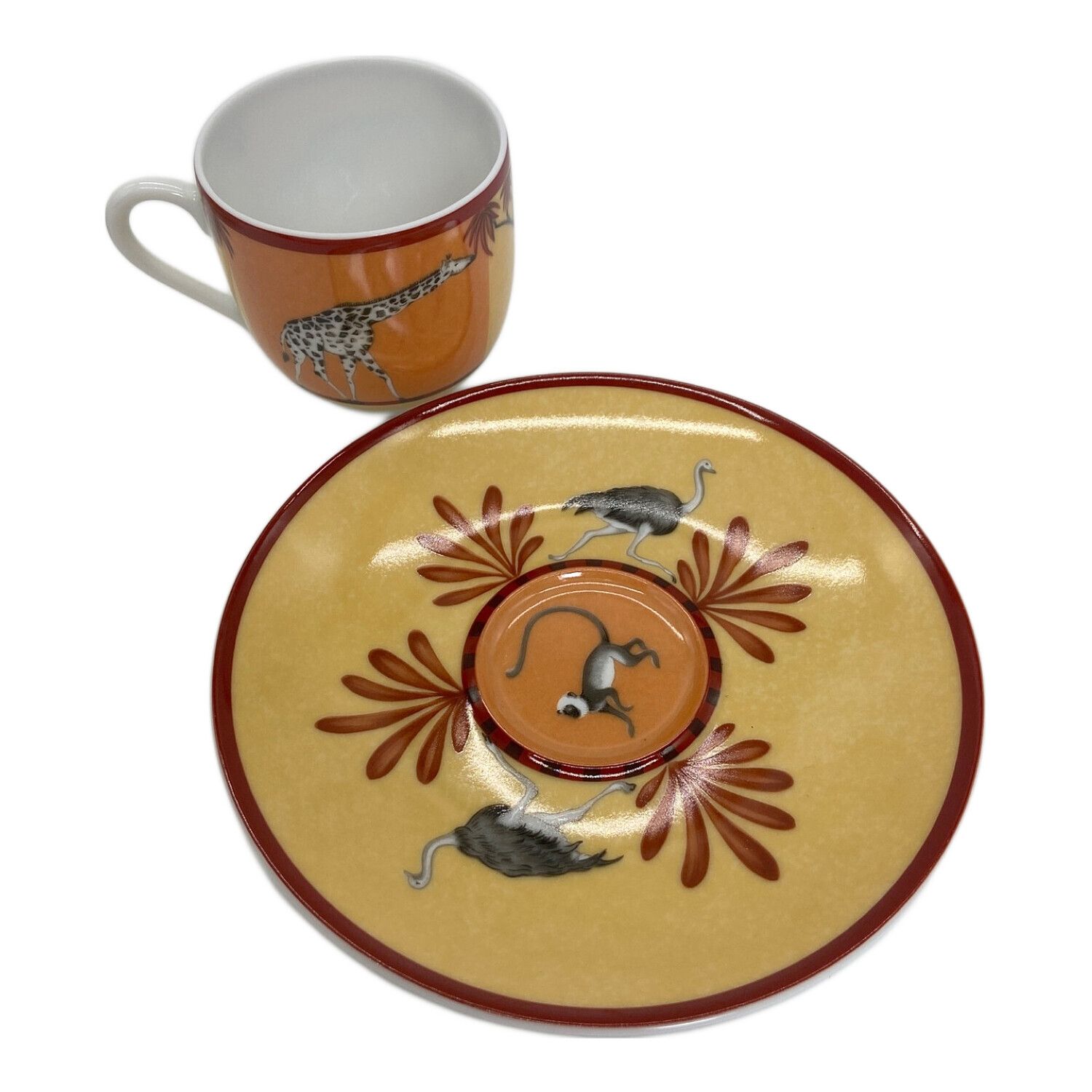 HERMES (エルメス) デミタスカップ＆ソーサー アフリカ オレンジ