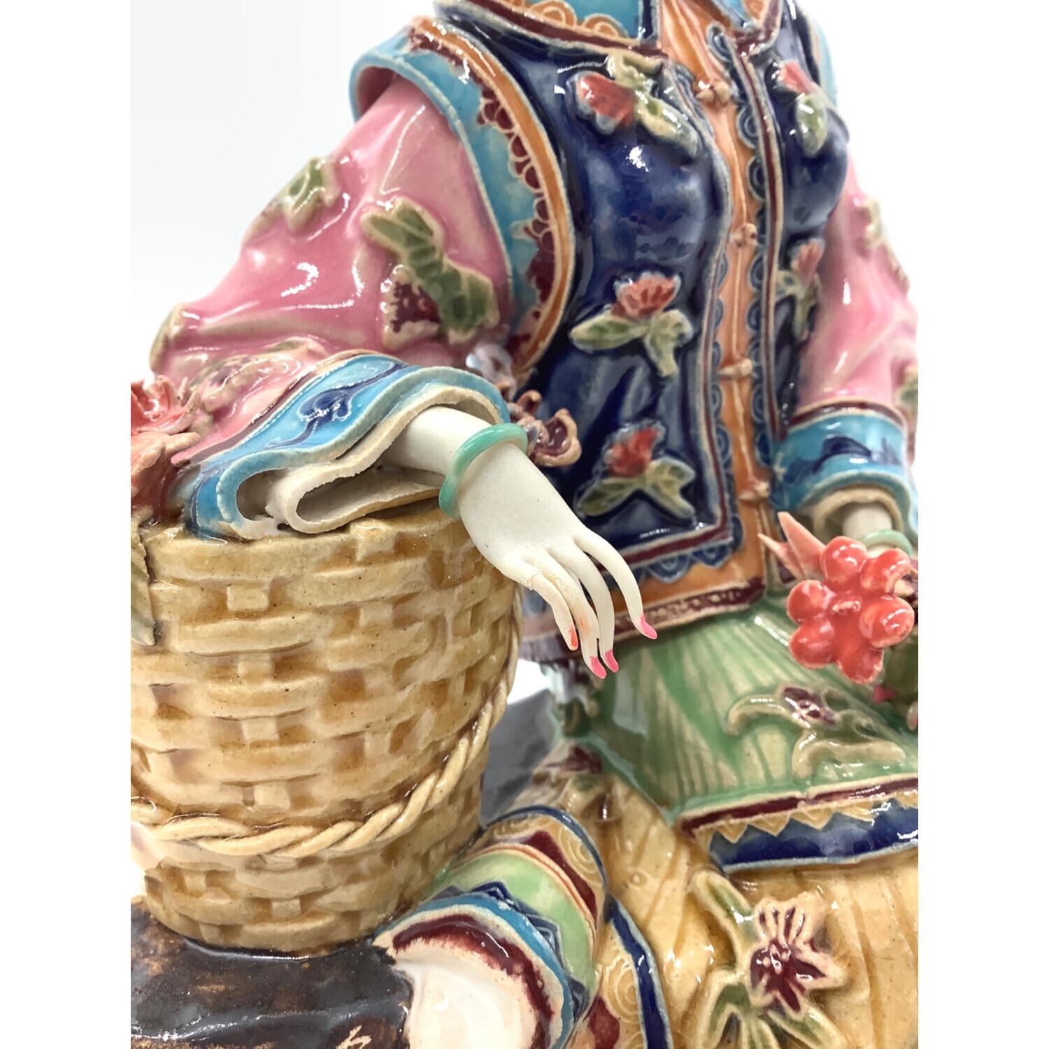 林乃河 中国 石湾陶器 婦人人形 美人像｜トレファクONLINE