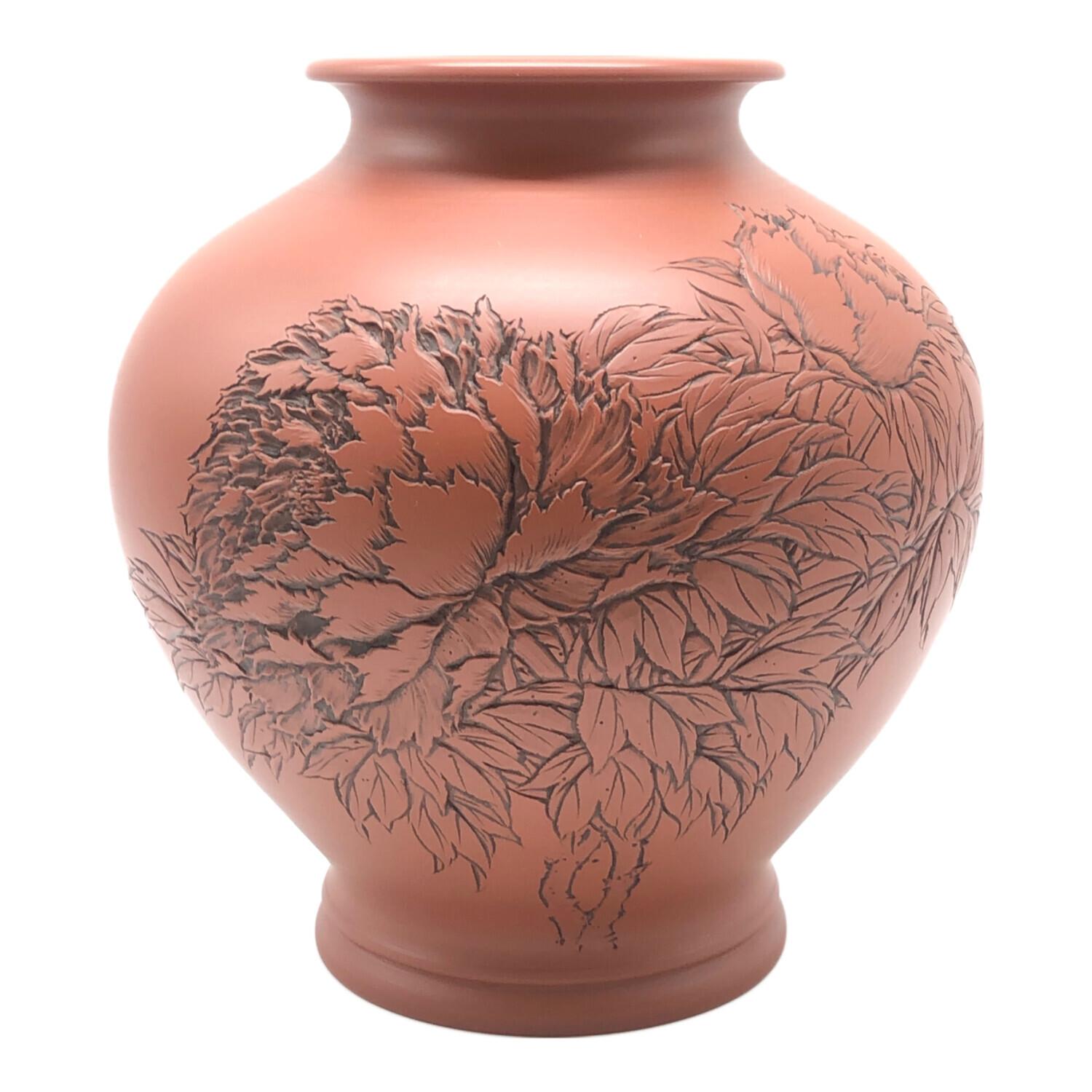 常滑焼 (トコナメヤキ) 花瓶 朱泥 陶元しるす｜トレファクONLINE