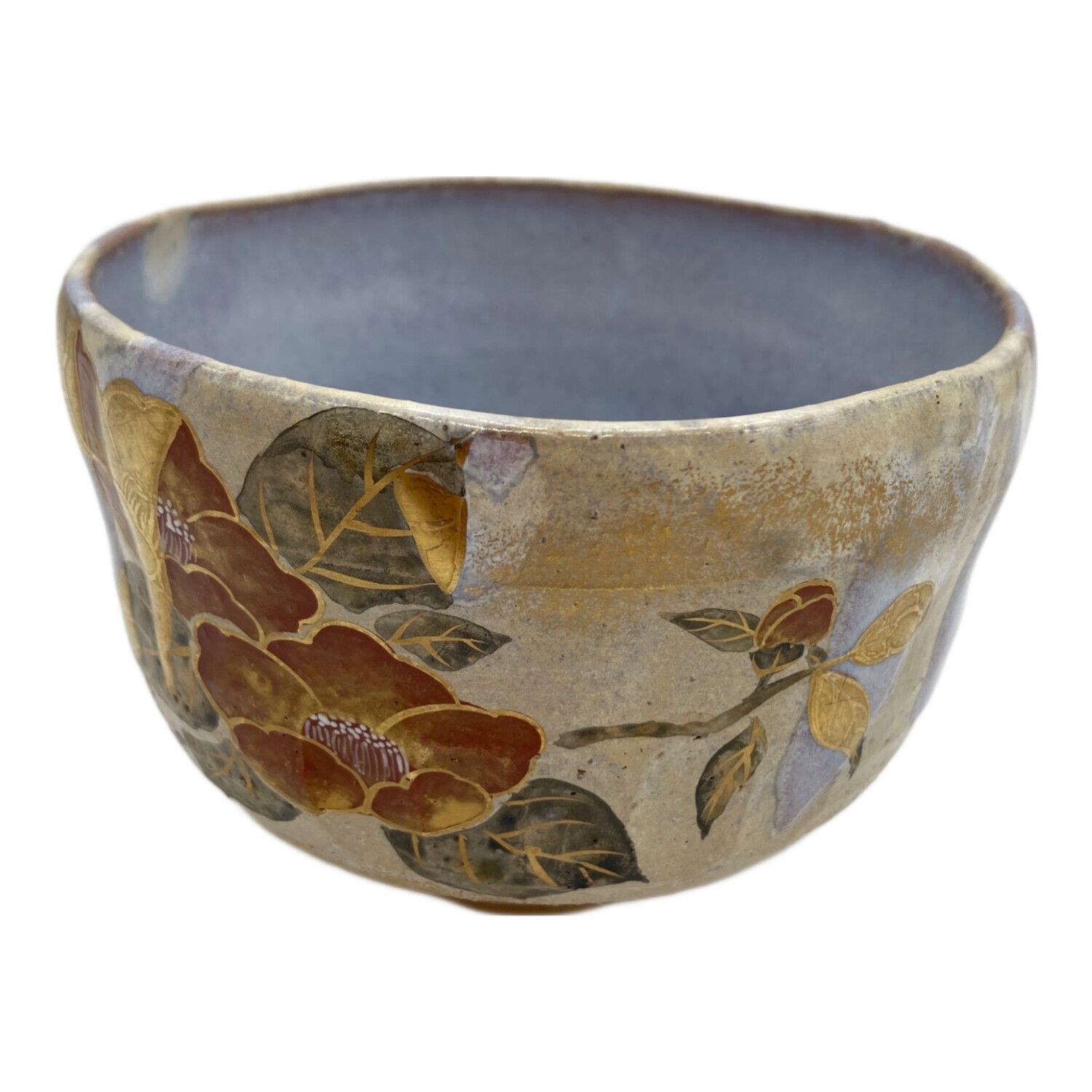 京焼・清水焼 掛流釉椿絵茶碗 平安 山岡善昇造｜トレファクONLINE