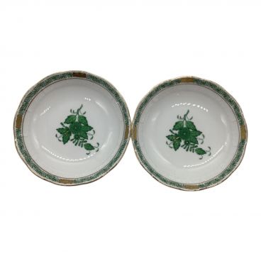 Herend (ヘレンド) フルーツボウル △ アポニーグリーン 2Pセット