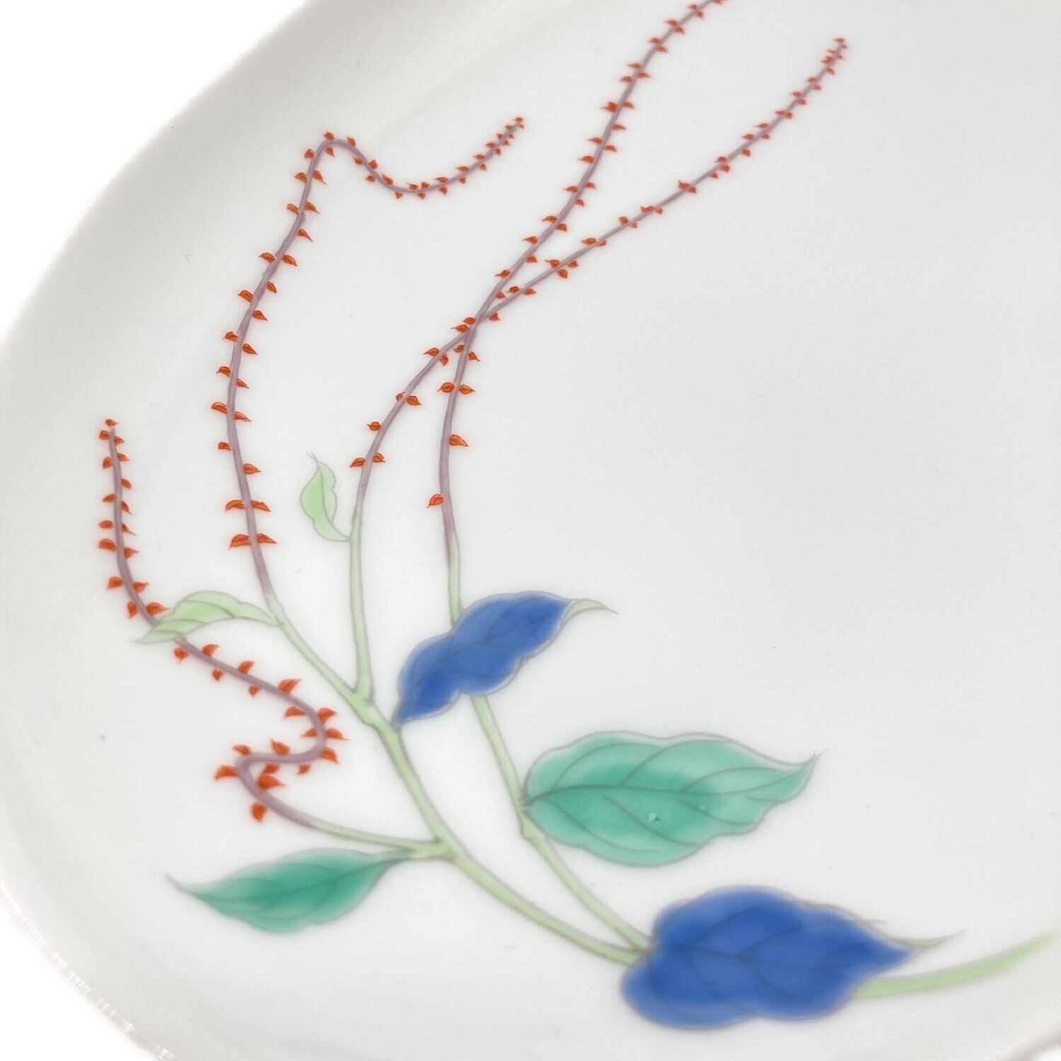 深川製磁 (フカガワセイジ) 楕円多様皿揃え ※1枚製造時のヒビ有 水引草