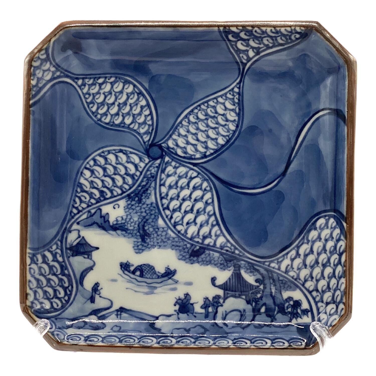 京焼 平安 加藤利昌 染付山水之図 角皿 5客揃｜トレファクONLINE