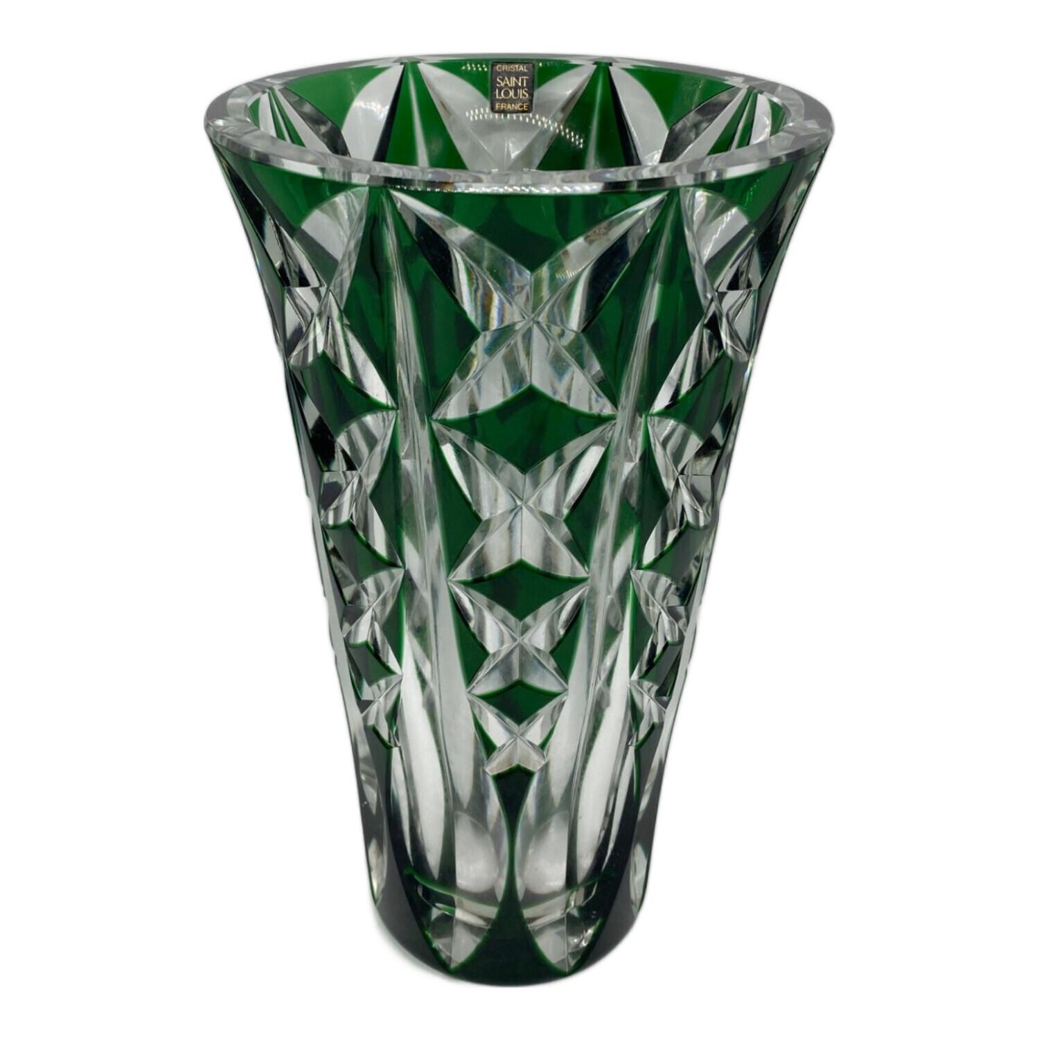 Saint Louis (サンルイ) フラワーベース クリスタルガラス グリーン