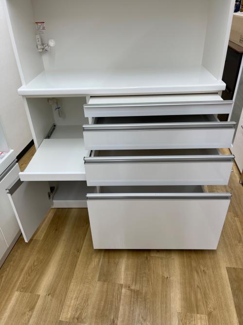 松田家具 (マツダカグ) レンジボード ホワイト モイス加工 ソフト