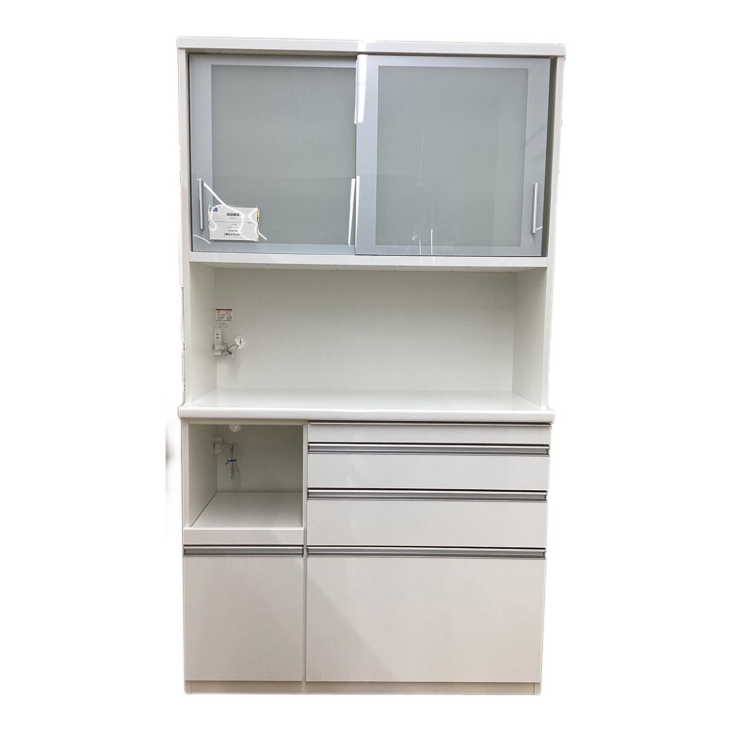 松田家具 (マツダカグ) レンジボード ホワイト モイス加工 ソフト