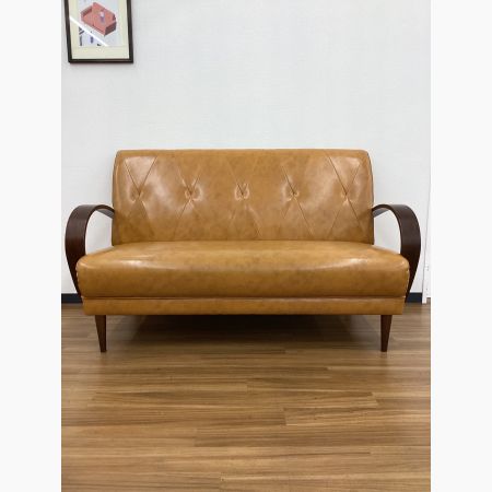 B-COMPANY (ビーカンパニー) 2人掛けソファー キャメル クールベレザー