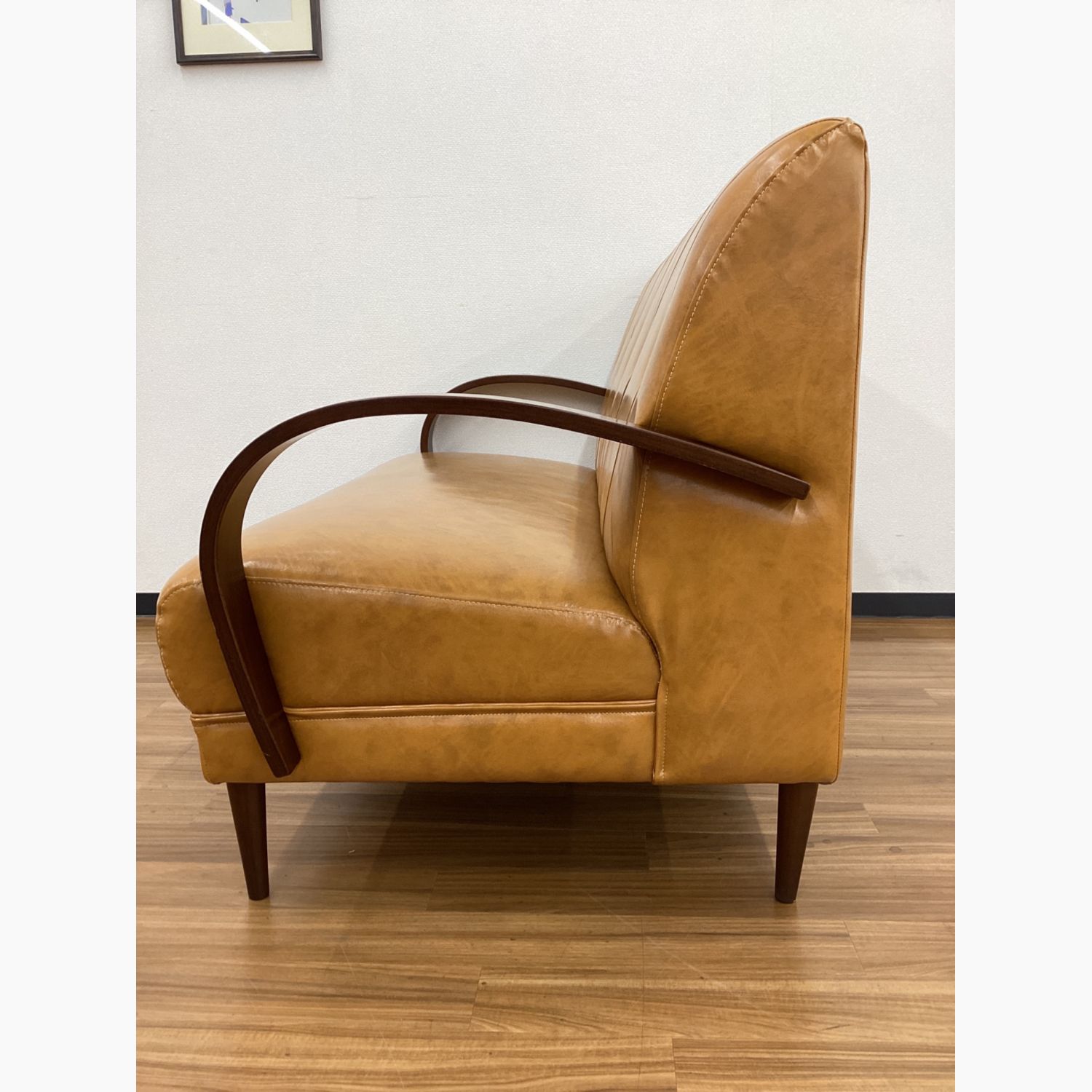 B-COMPANY (ビーカンパニー) 2人掛けソファー キャメル クールベレザー