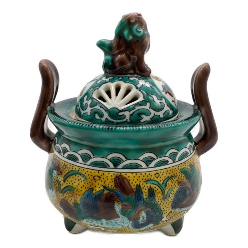 香炉 九谷焼 獅子 摘三足香炉 青手九谷 灰入り｜トレファクONLINE