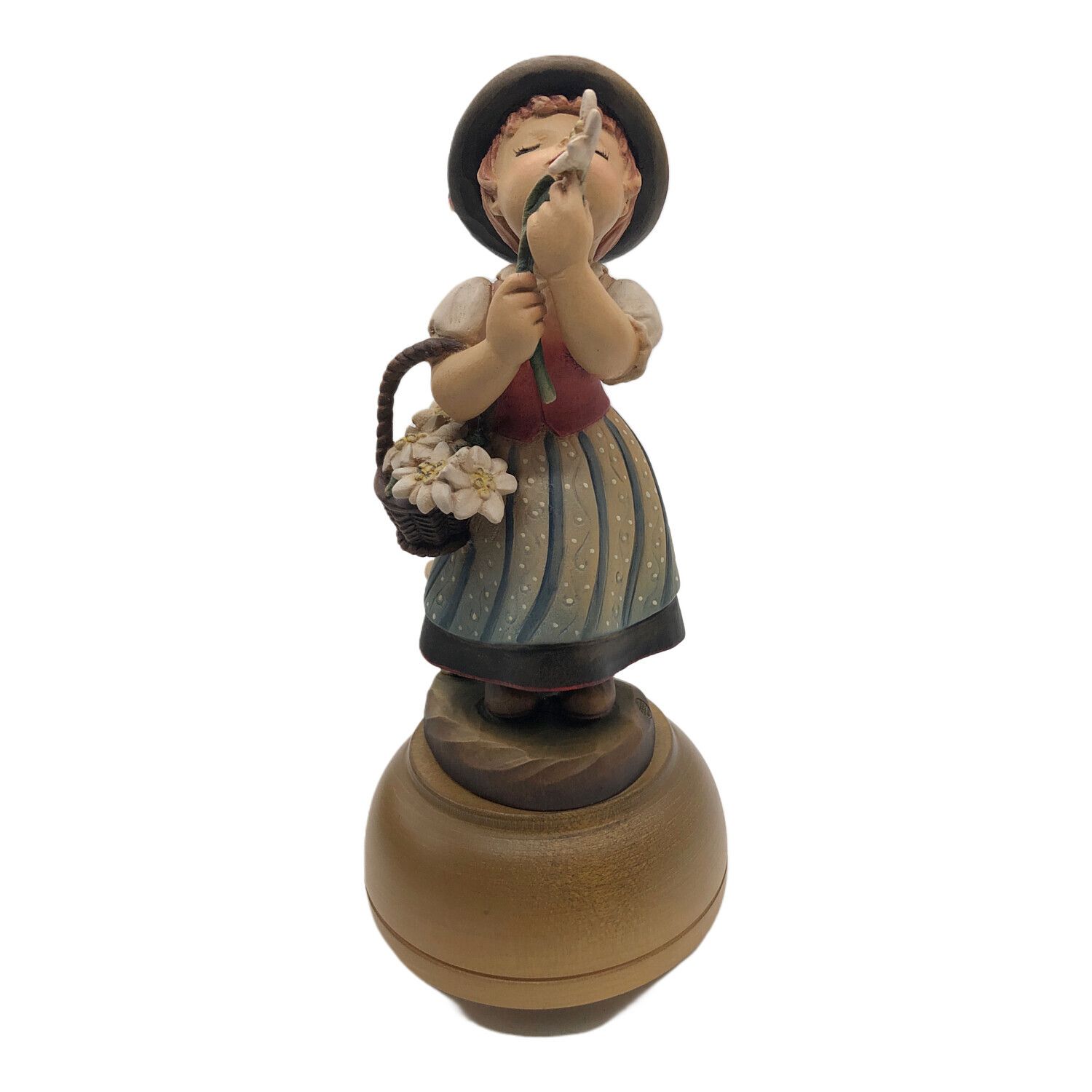 ANRI (アンリ) 花摘みの少女 木彫り人形 オルゴール付き｜トレファクONLINE
