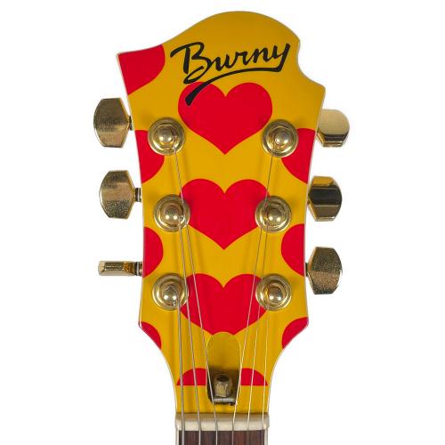 Burny (バーニー) エレキギター MG-145S YELLOW HEART hide MODEL 日本