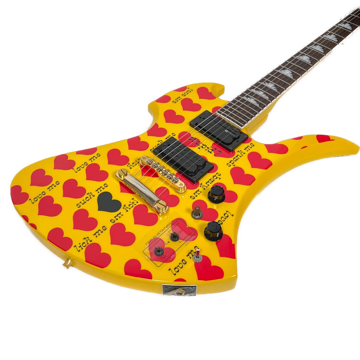 Burny (バーニー) エレキギター MG-145S YELLOW HEART hide MODEL 日本