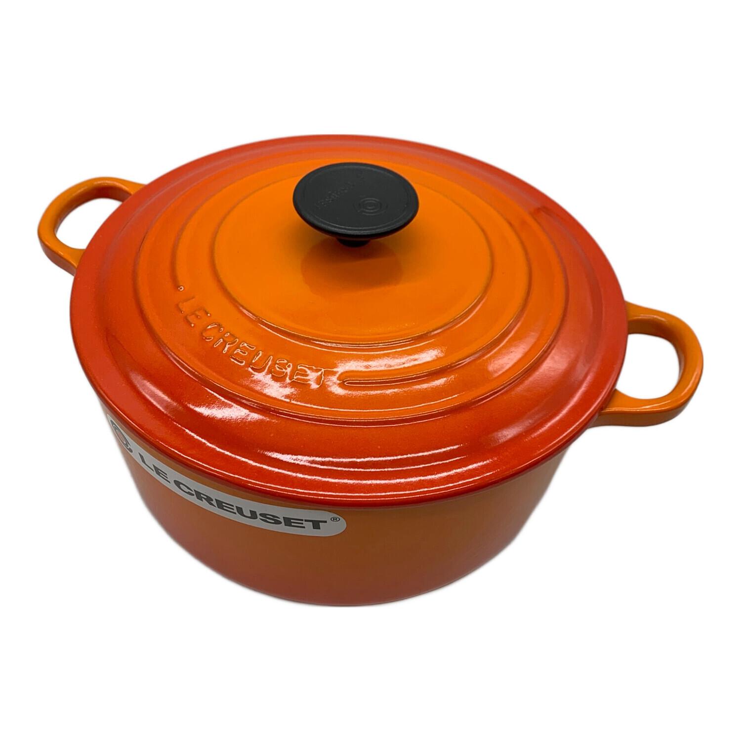LE CREUSET (ルクルーゼ) 両手鍋 24㎝ オレンジ ココット・ロンド