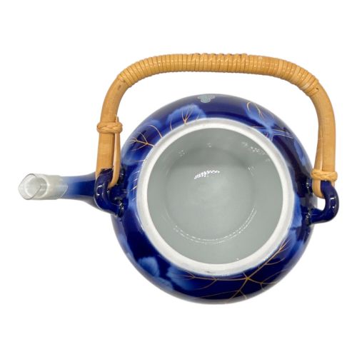 深川製磁 (フカガワセイジ) 茶器セット 染錦瑠璃葡萄 急須1・湯呑み5