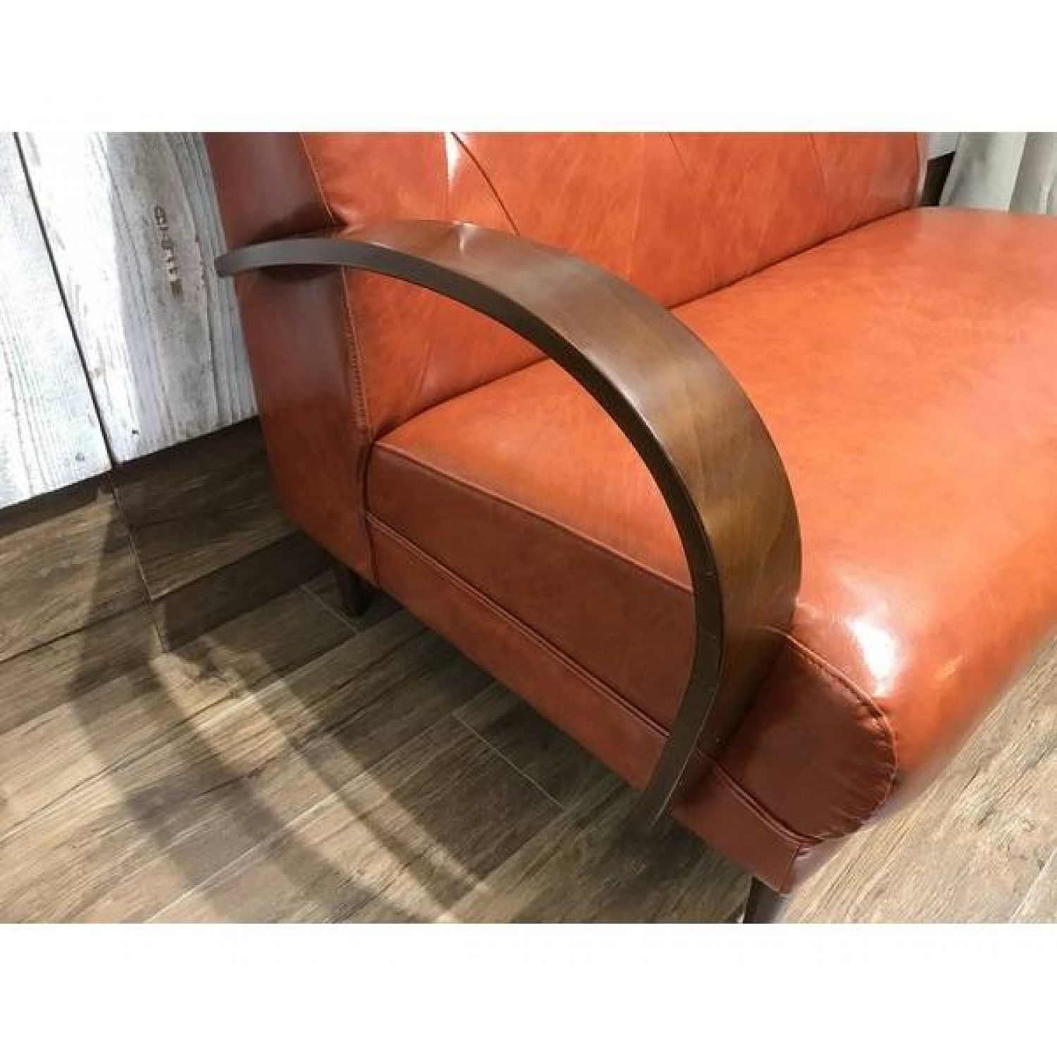 B-COMPANY 2人掛けソファー レンガ 合皮 (税込) COURBE クールベ