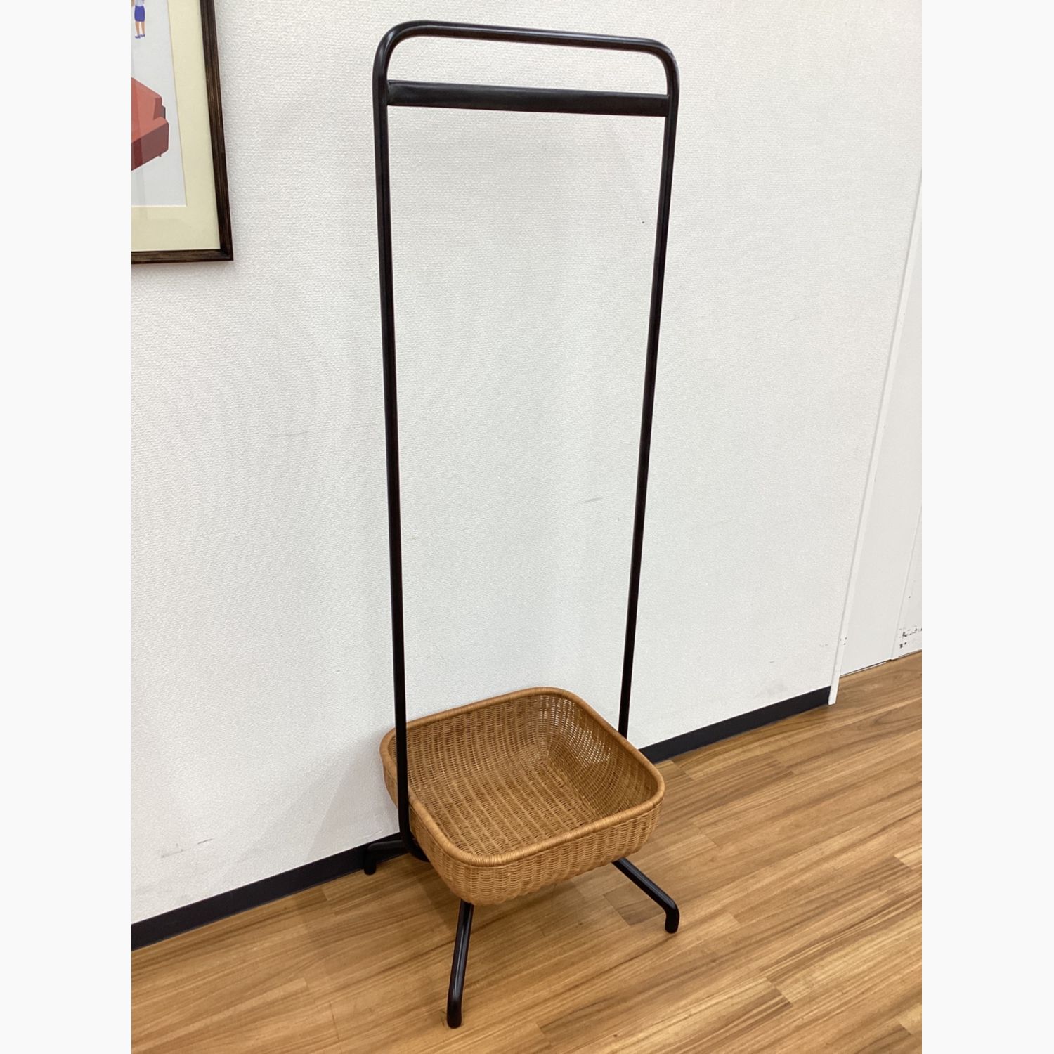 IDEE (イデー) ハンガーラック ブラック×ブラウン ラタン×スチール