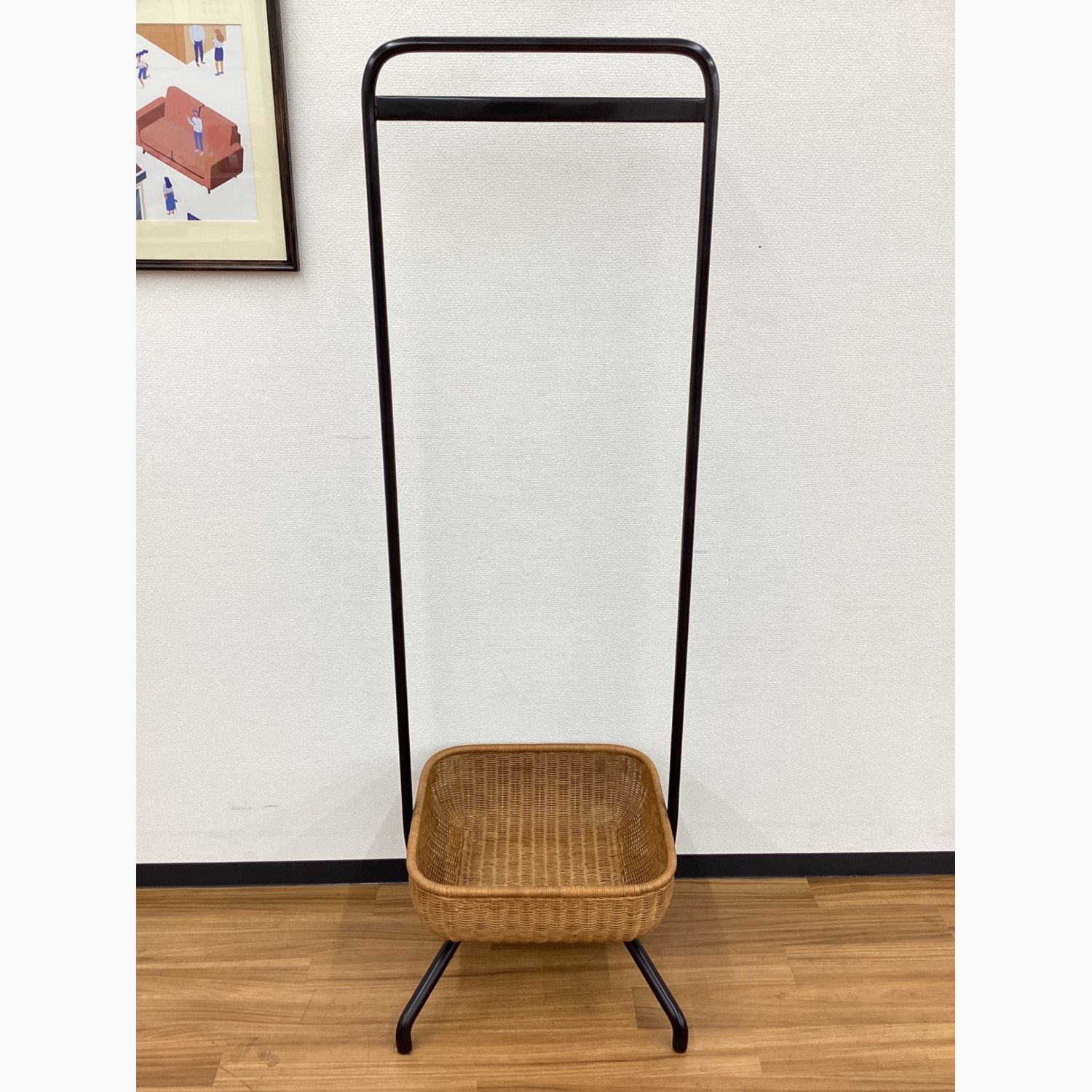 IDEE (イデー) ハンガーラック ブラック×ブラウン ラタン×スチール