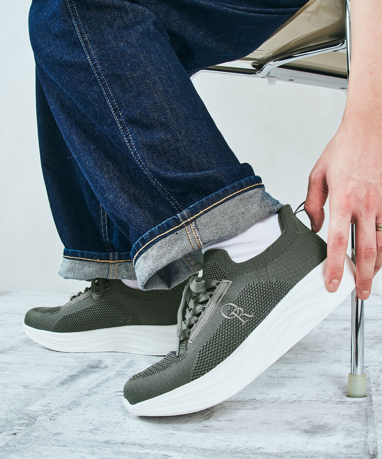 MEN'S/瞬間フィット】ウエーブソールニットスニーカー/OT5704