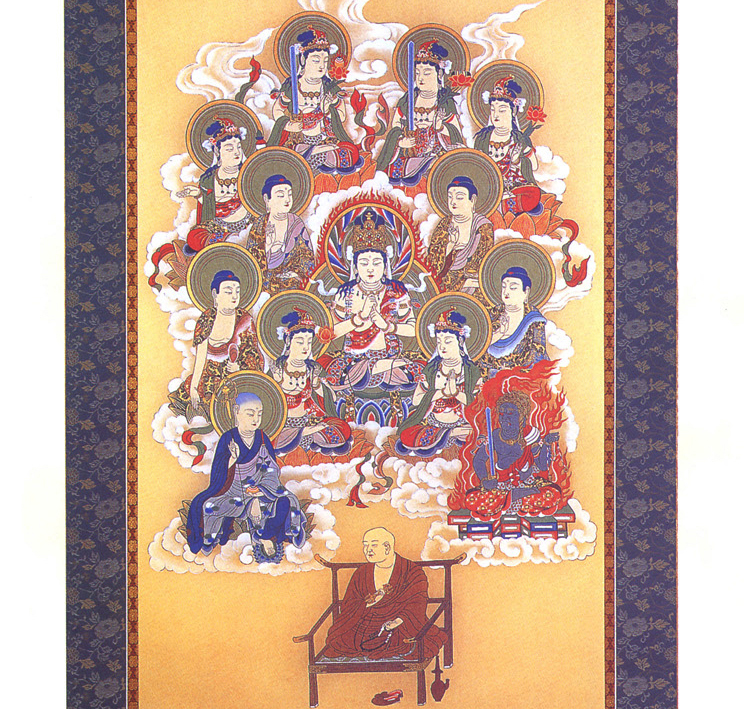 阿波掛軸堂 / A-001 真言十三佛大師付巾広 (和紙印刷)