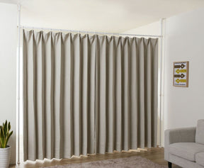 突っ張り伸縮カーテン間仕切り ホワイト 幅160~280cm 高さ190～264cm