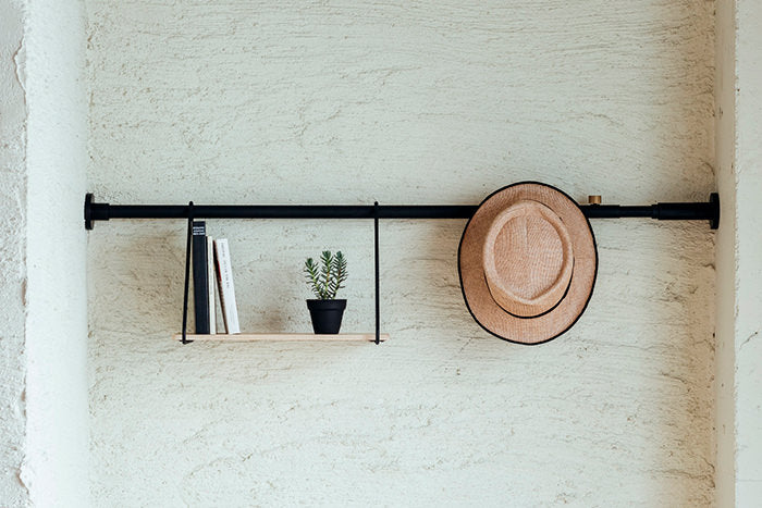 Tension Rod A Black 75～115cm 縦・横取付 D-A-BK｜平安伸銅工業