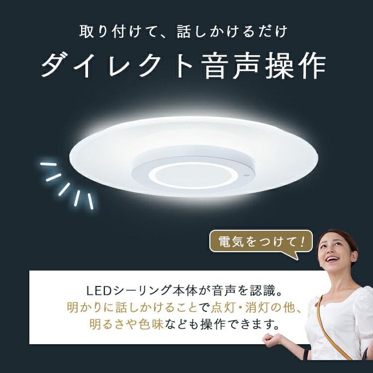LEDシーリングライト 音声操作 パネルライト 8畳 CEK-A08DLPV ホワイト