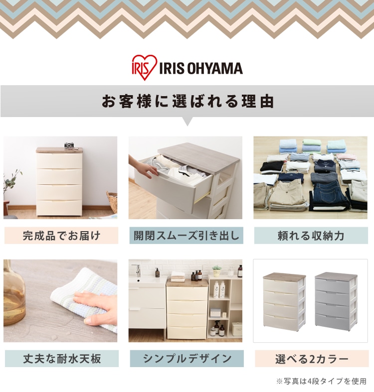 チェスト 5段 収納ボックス タンス デザインウッドトップチェスト DW