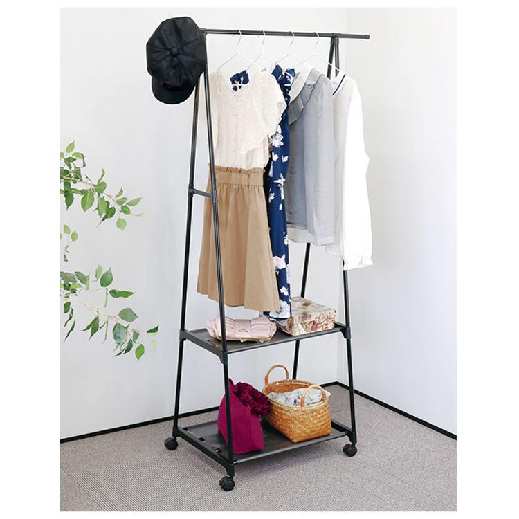 ハンガーラック 2段 スリム 通販 キャスター付き 軽量 ハンガー ラック