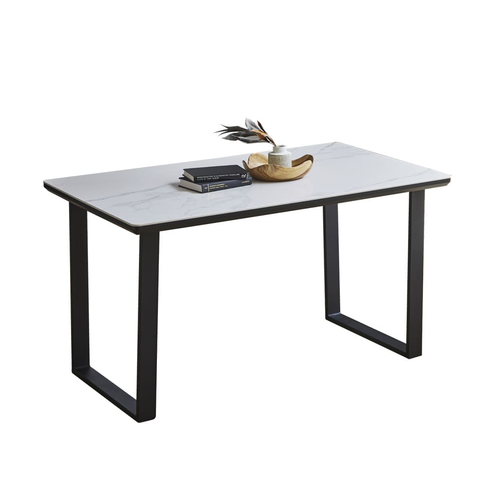 デザインと耐久性を備えた140セラミックダイニングテーブル WH 【直送