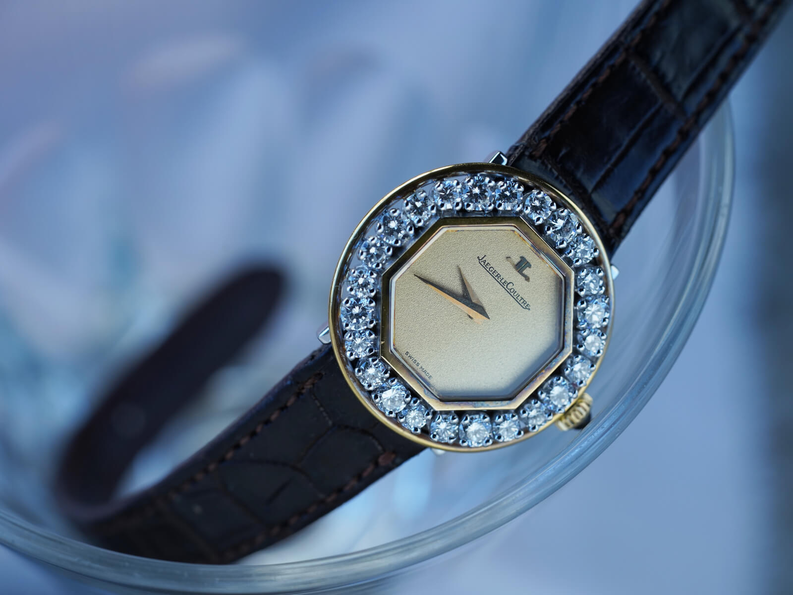 ジャガールクルト/オクタゴンケース/ダイヤモンドベゼル/ゴールド