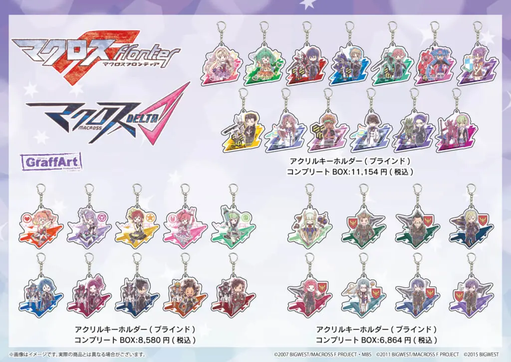 A3Storeで販売していた『マクロスF』『マクロスΔ』グラフアート商品の