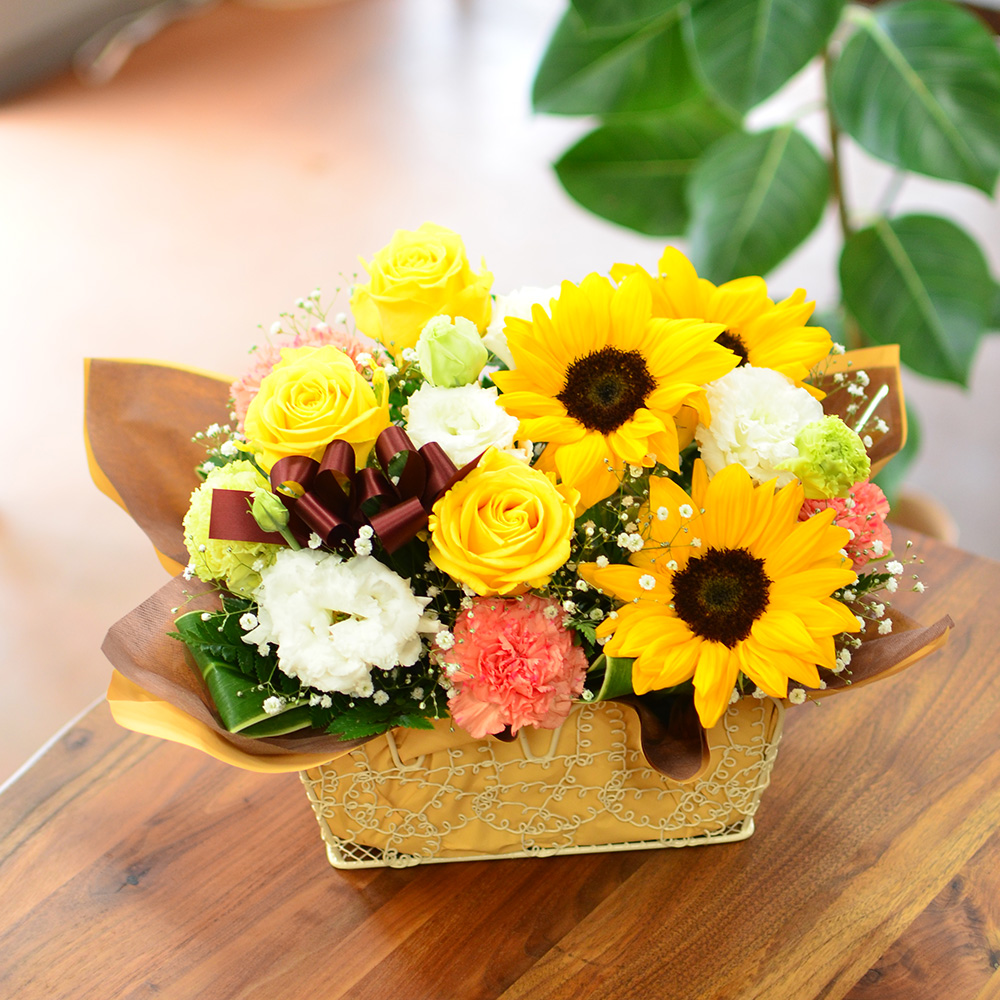 フラワーアレンジメント アーリーサマー ひまわりの花言葉の意味とは