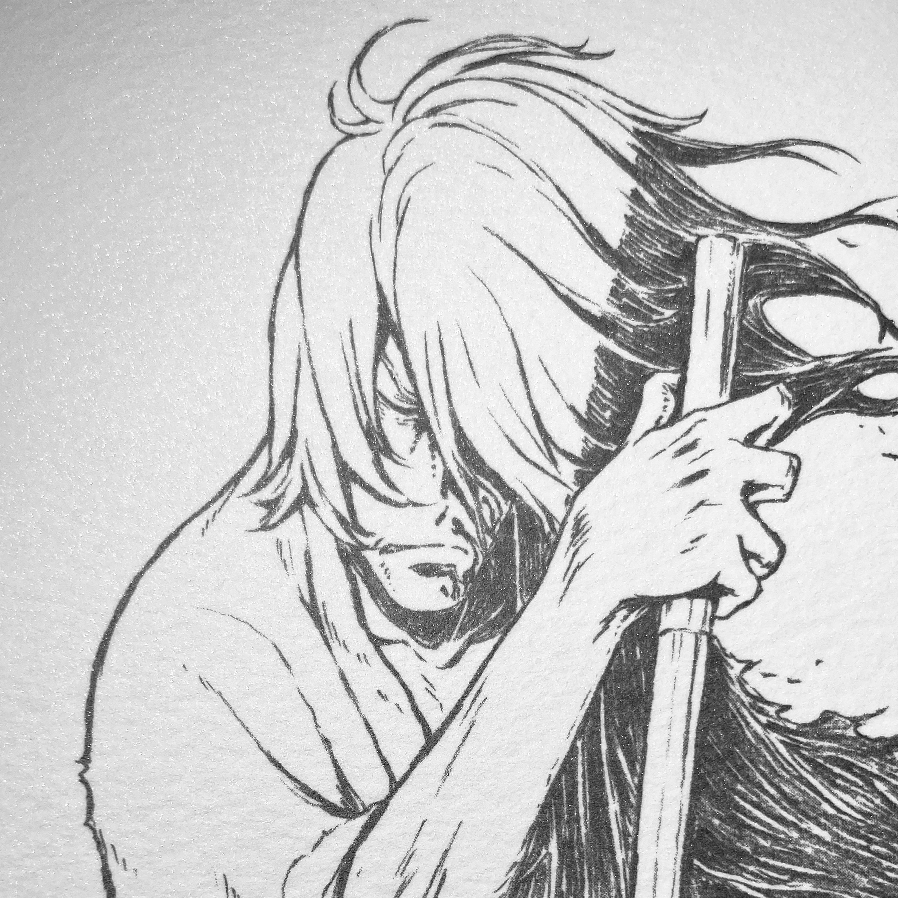 鉛筆画アートプリント（血煙の石川五ェ門）/LUPINTHE ⅢRD