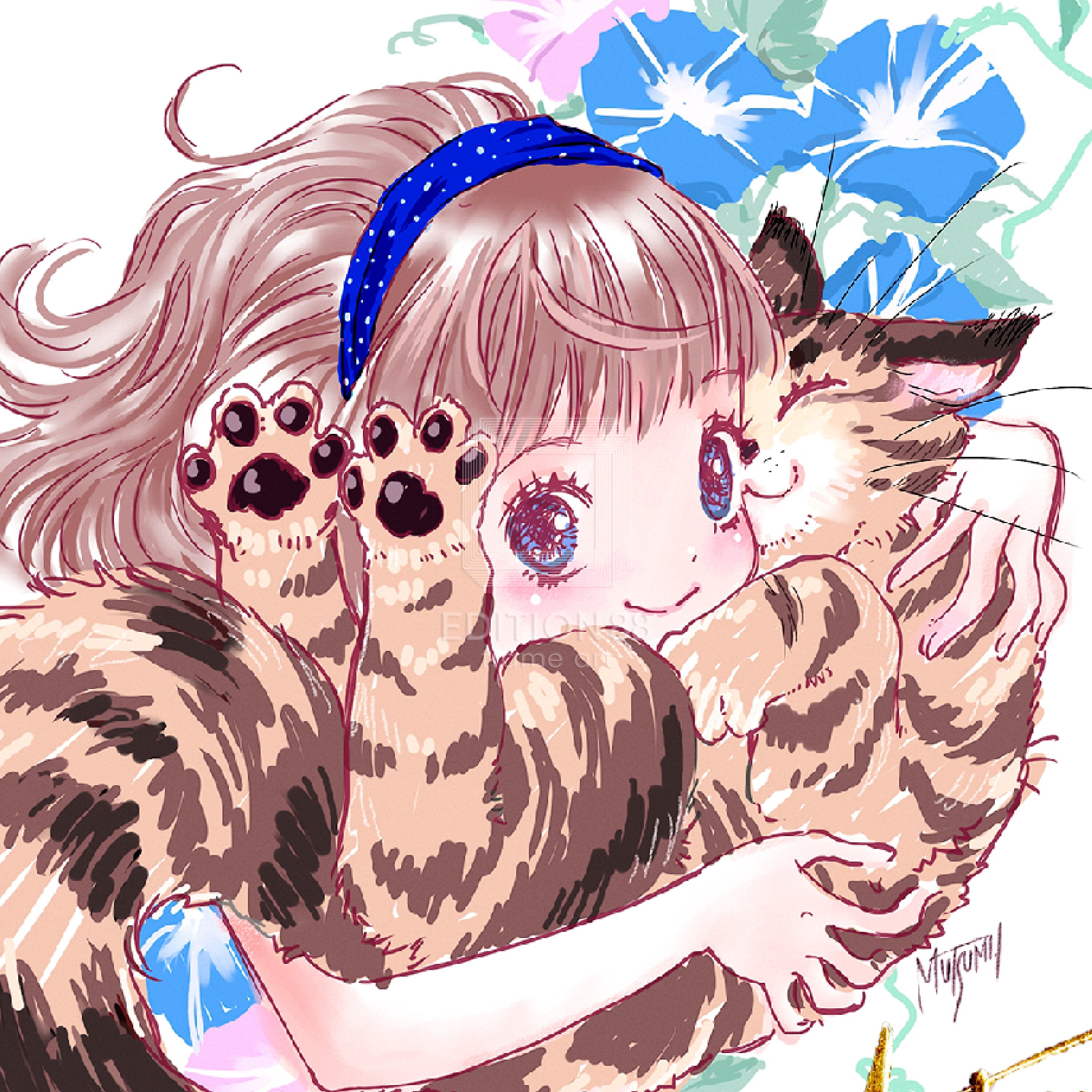 88グラフ ミニ「あさがお」/いのまたむつみ（箔押しサイン入り）