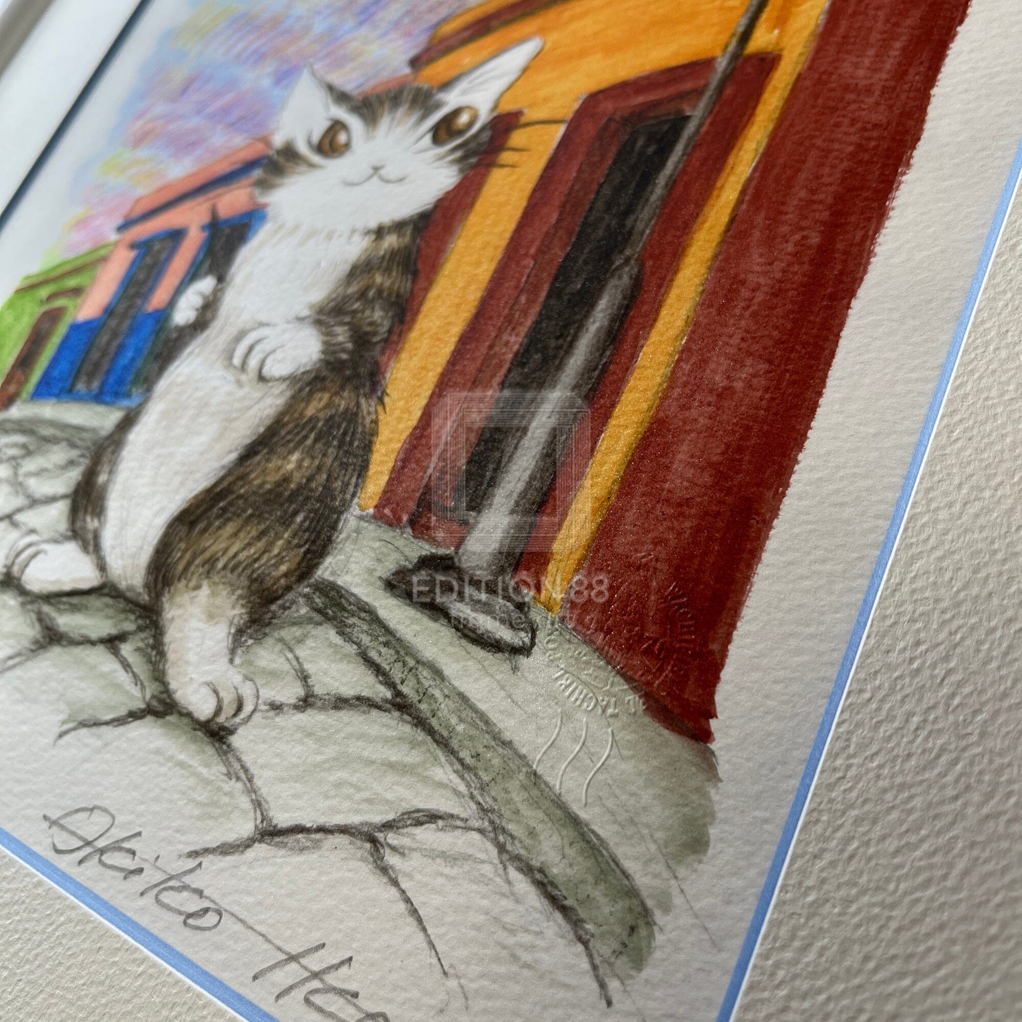 猫のダヤン 88グラフ「オアハカの空にひるがえる旗」/池田あきこ（直筆