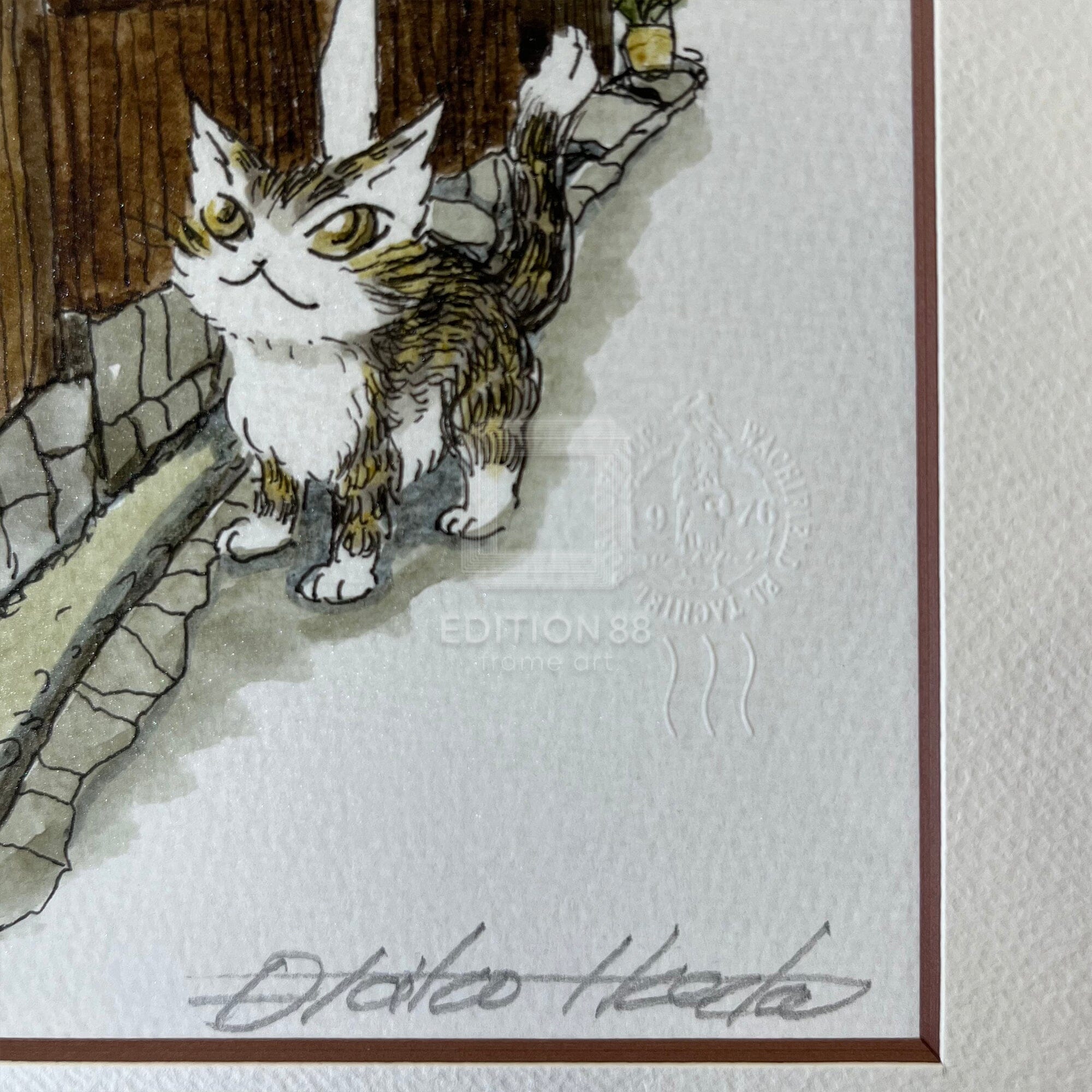 猫のダヤン 88グラフ「萩のみかんの木」/池田あきこ（直筆サイン入り