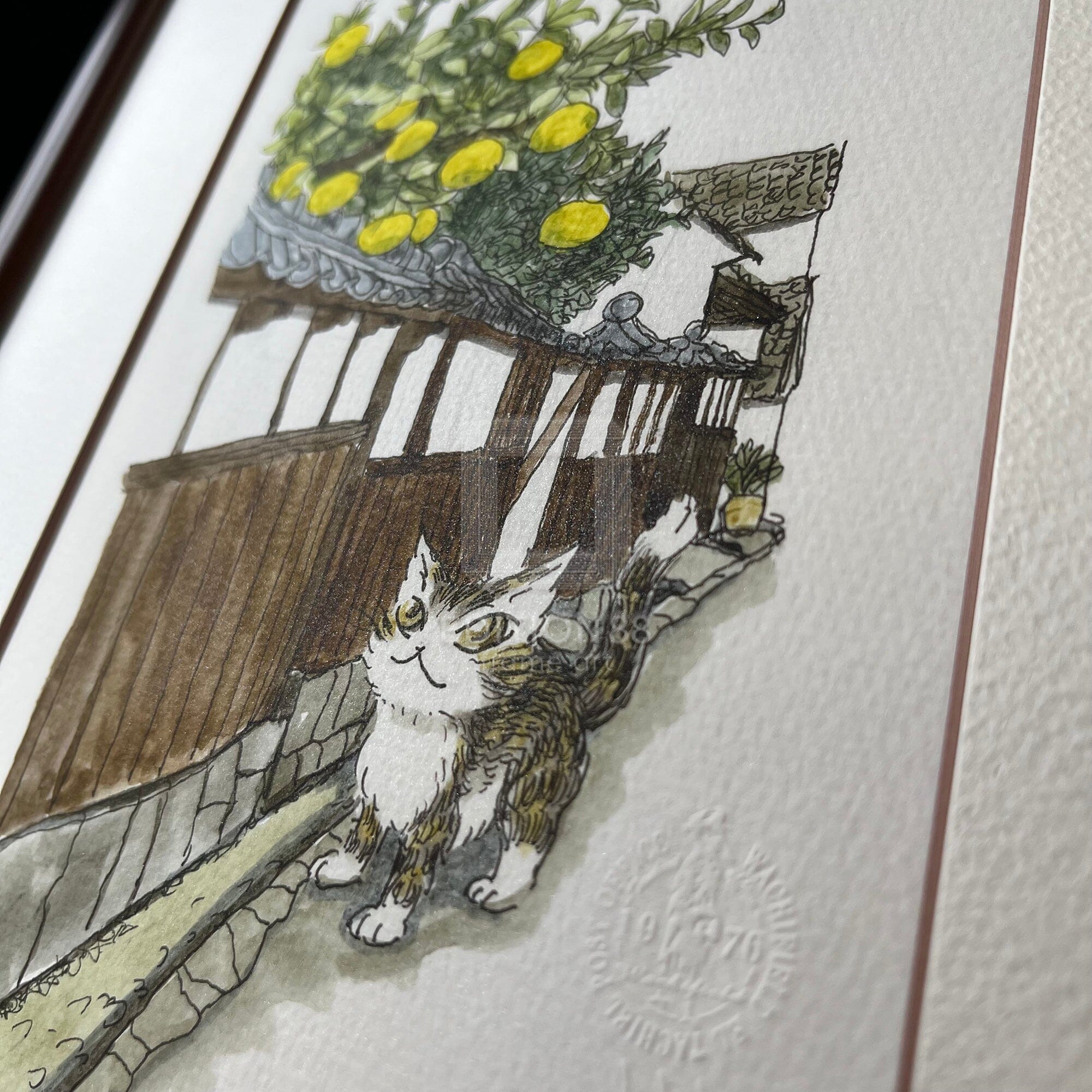 猫のダヤン 88グラフ「萩のみかんの木」/池田あきこ（直筆サイン入り