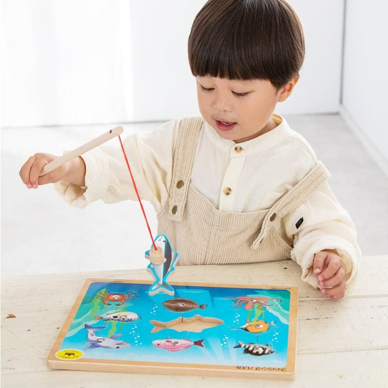 磁石あそび フィッシングパズル 知育玩具 木のおもちゃ GENI